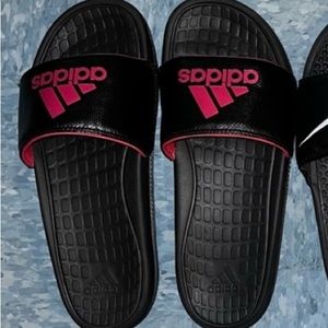 Adidas Black/Pink Women’s Slides Size 10
